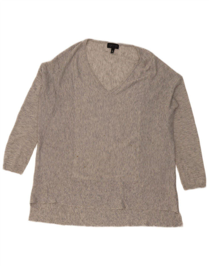Topshop Femme Haut Oversize Manches Longues UK 6 XS Gris Moucheté Polyester