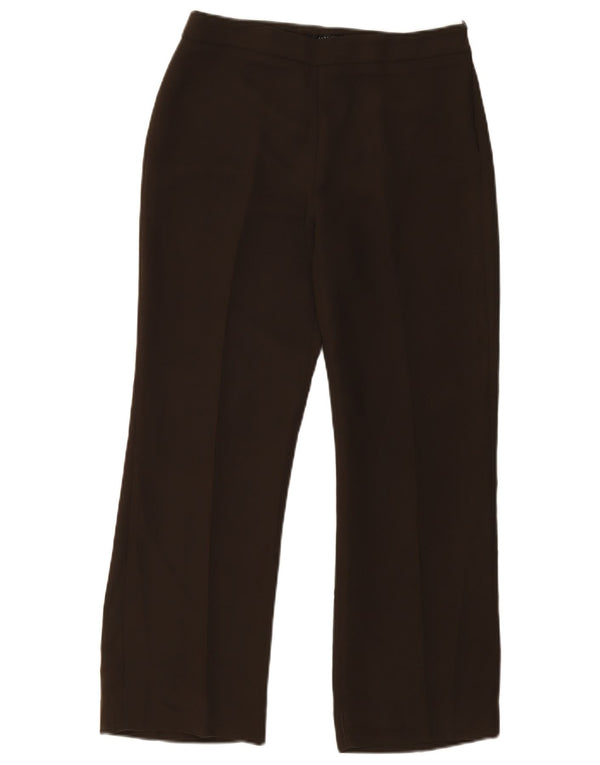 Zara Pantalon décontracté droit pour femme EU 40 Medium W30 L28 Marron Polyester