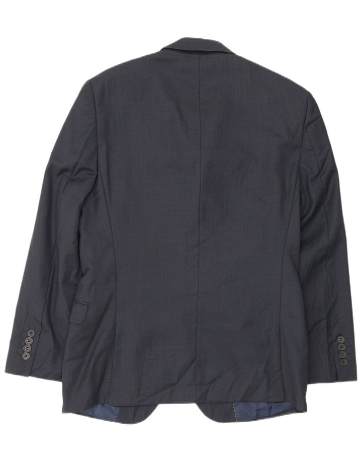Dkny Veste Blazer Slim Fit à 2 Boutons pour Homme EU 46 Petite Laine Bleu Marine