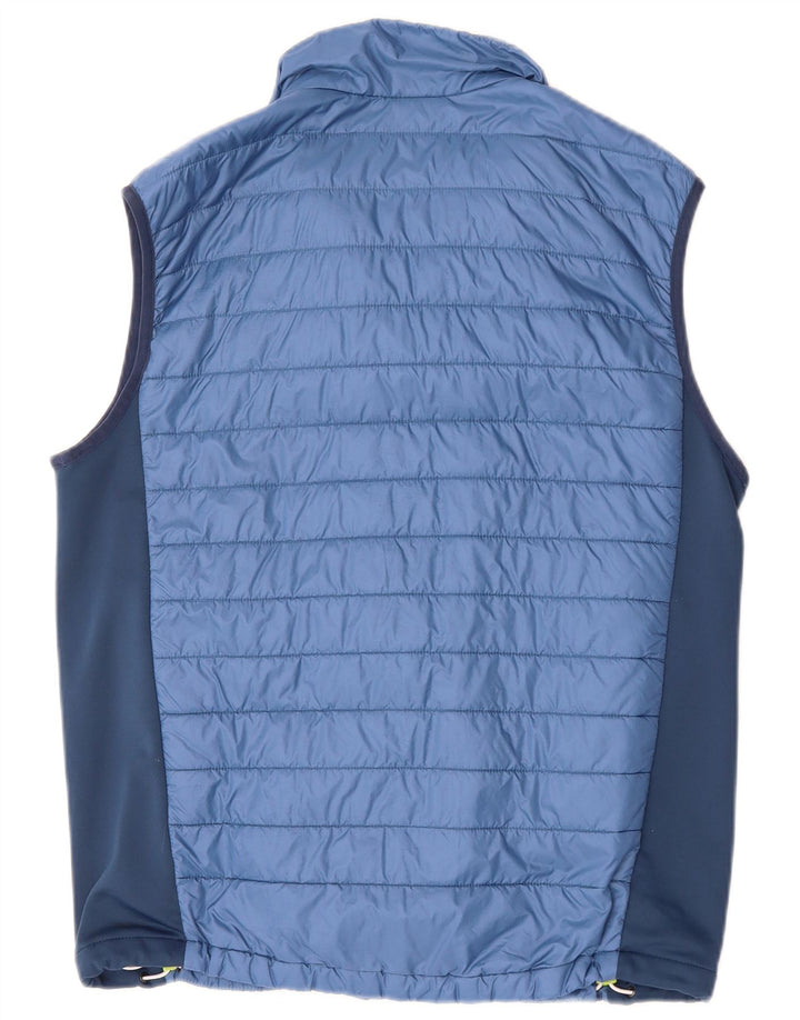 JACK WOLFSKIN Gilet rembourré pour homme UK 40 Large Bleu Colorblock Polyester