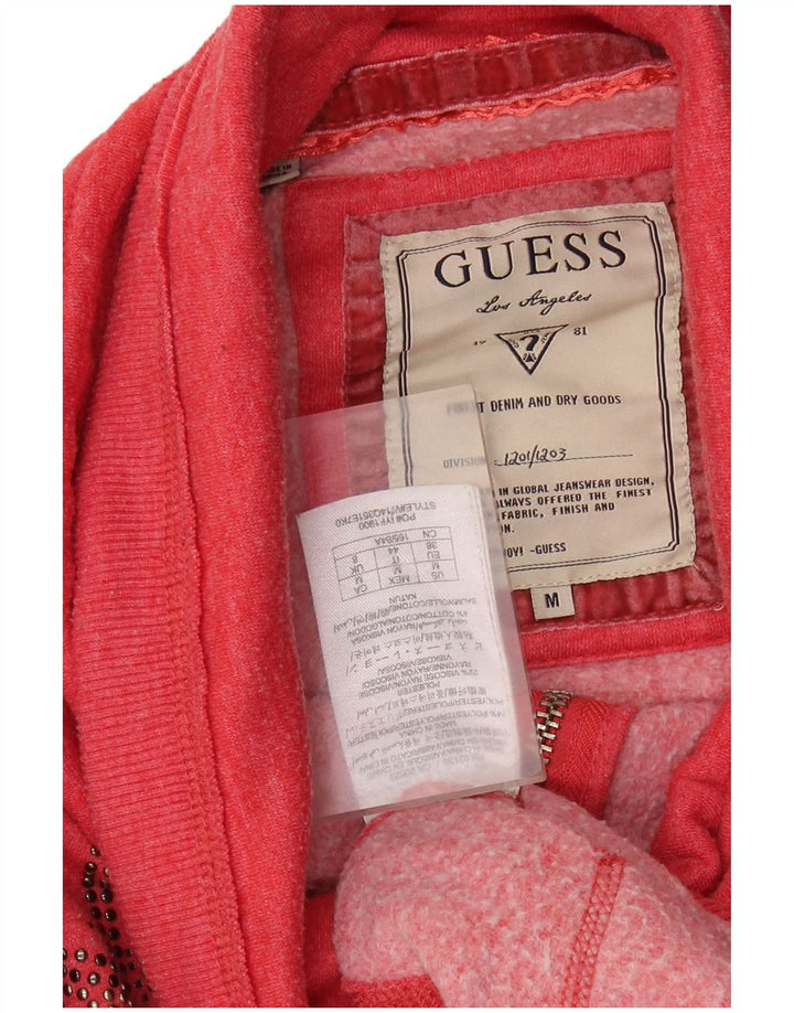 GUESS Veste de survêtement graphique pour femme UK 8 Small Rouge Polyester