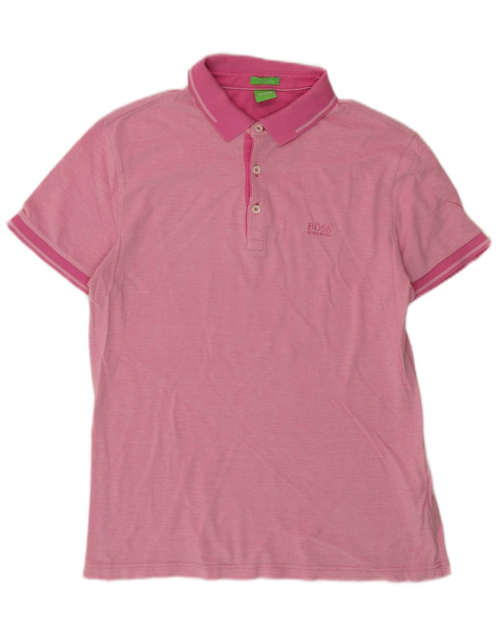 Hugo Boss Homme Polo Regular Fit Coton Moucheté Rose Moyen