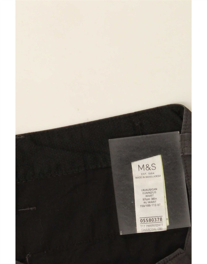 Marks & Spencer Short Cargo Homme XL W38 Gris Coton