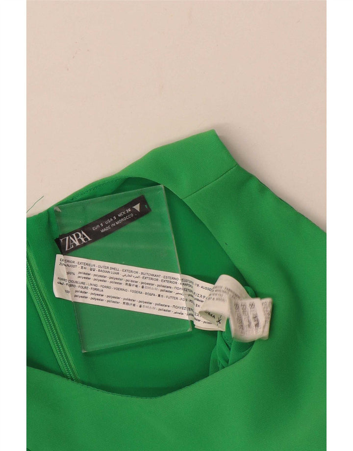 Zara Combishort sans manches pour femme UK 10 Small Vert Polyester
