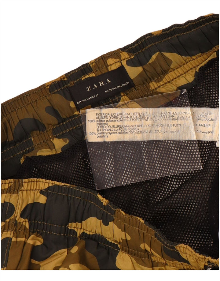 Zara Short De Bain Graphique Homme Marron Moyen Camouflage Polyester
