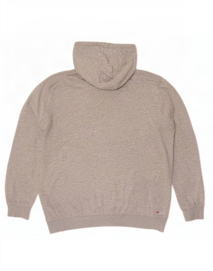 Fila Pull à capuche graphique pour homme, grand, gris moucheté