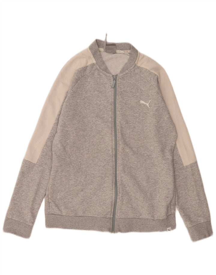 Puma Veste de survêtement pour femme UK 16 Large Gris Colorblock Coton