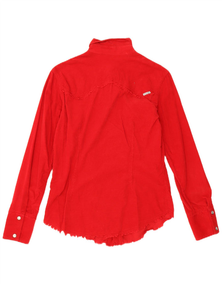 Phard Chemise en velours côtelé pour femme UK 12 Coton rouge moyen