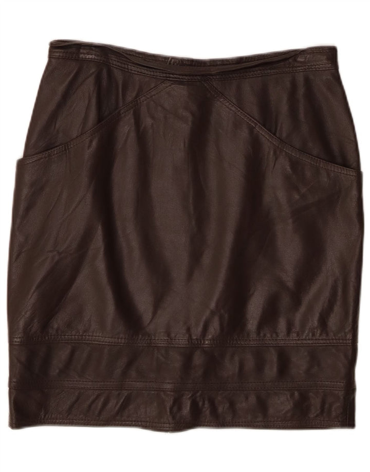 Conbipel Jupe En Cuir Femme IT 46 Large W30 Cuir Marron