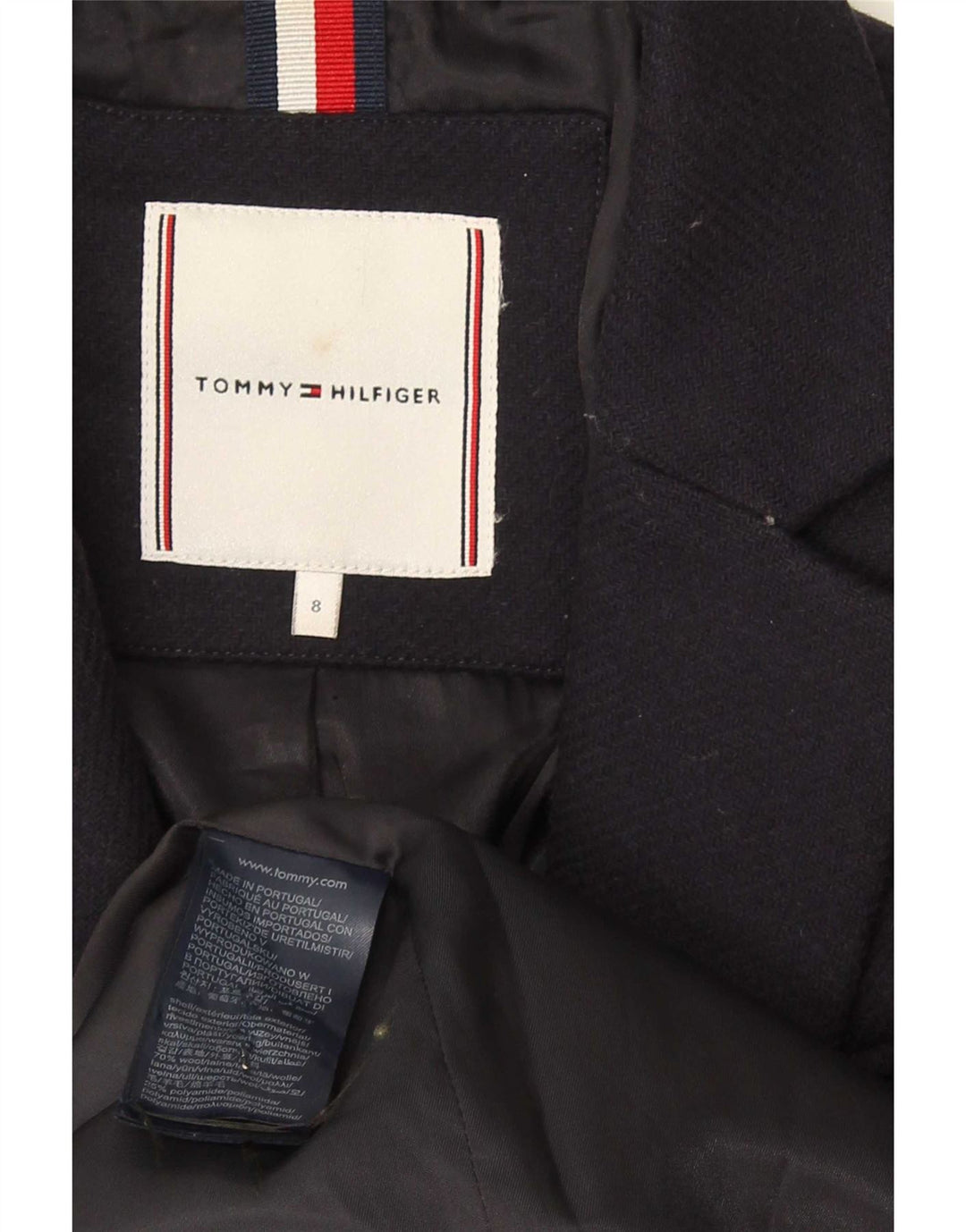 Tommy Hilfiger Pardessus pour femme US 8 en laine bleu marine moyen
