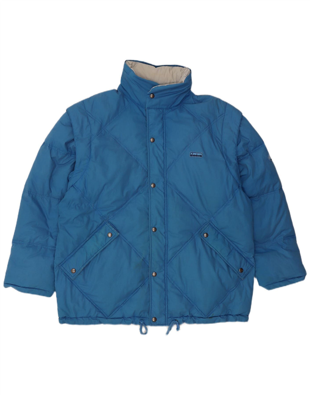 Diadora Veste matelassée réversible à capuche pour homme UK 40 Large Bleu Polyester