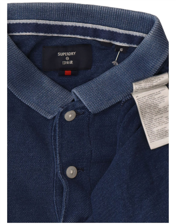 Superdry Polo Homme Petit Bleu Marine Coton