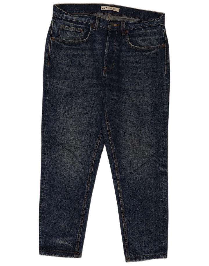 Zara Femme Jean Slim EU 38 Petit W30 L26 Bleu Coton
