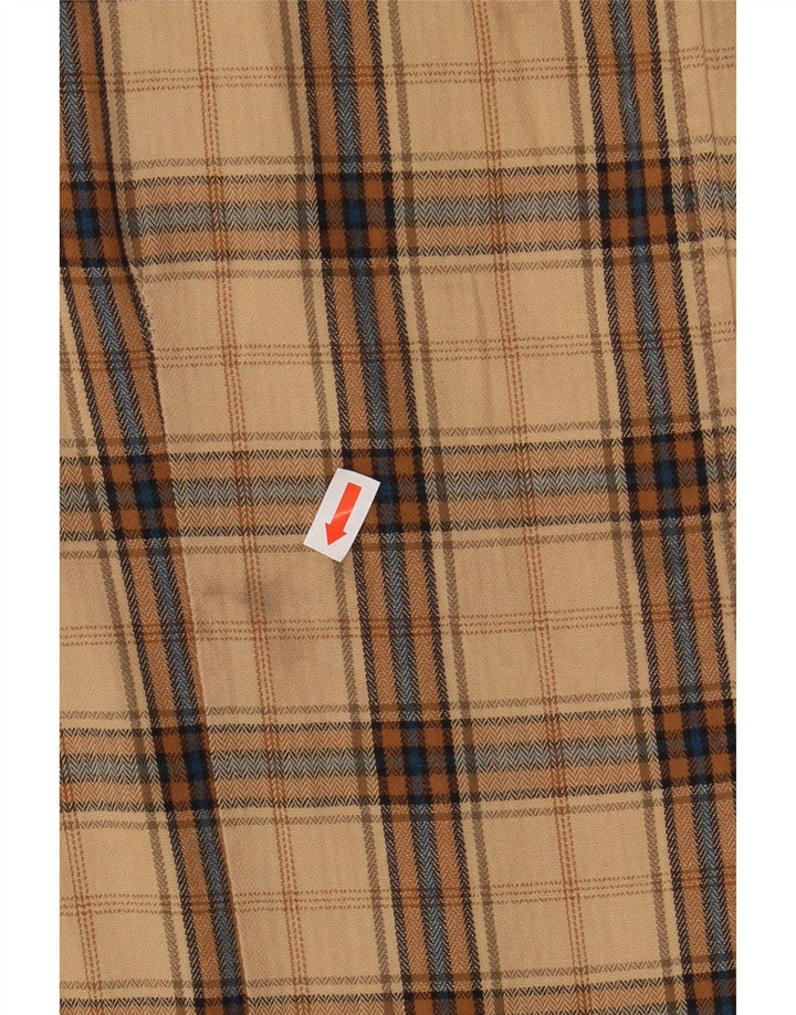 Guess Chemise en flanelle pour homme en coton à petits carreaux beige