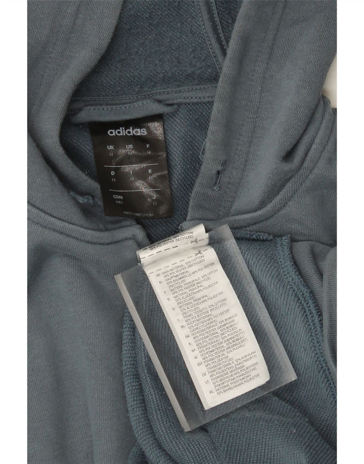 Adidas Pull à capuche zippé graphique pour homme en coton bleu moyen