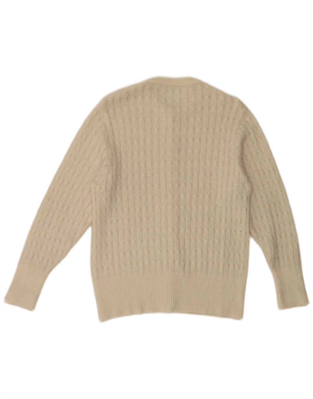 vintage Femme Cardigan Pull UK 10 Petit Blanc