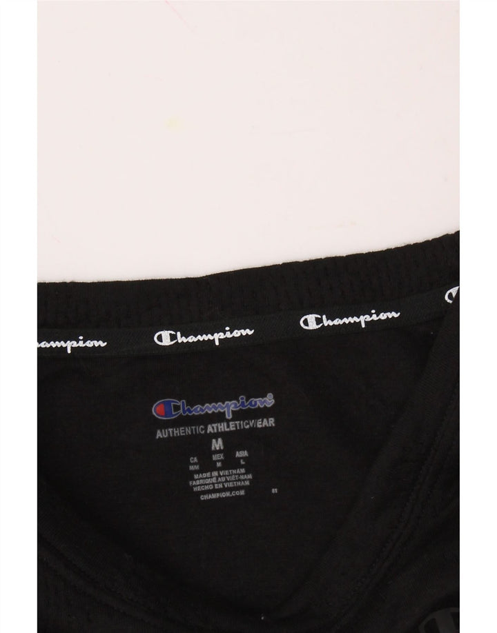 CHAMPION Womens Oversized Sweatshirt Jumper UK 14 Medium Black Cotton Vintage Champion and Second-Hand Champion from Messina Hembry 