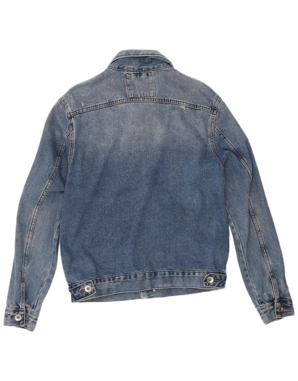 Zara Veste en jean vieilli pour homme UK 38 Bleu moyen Coton