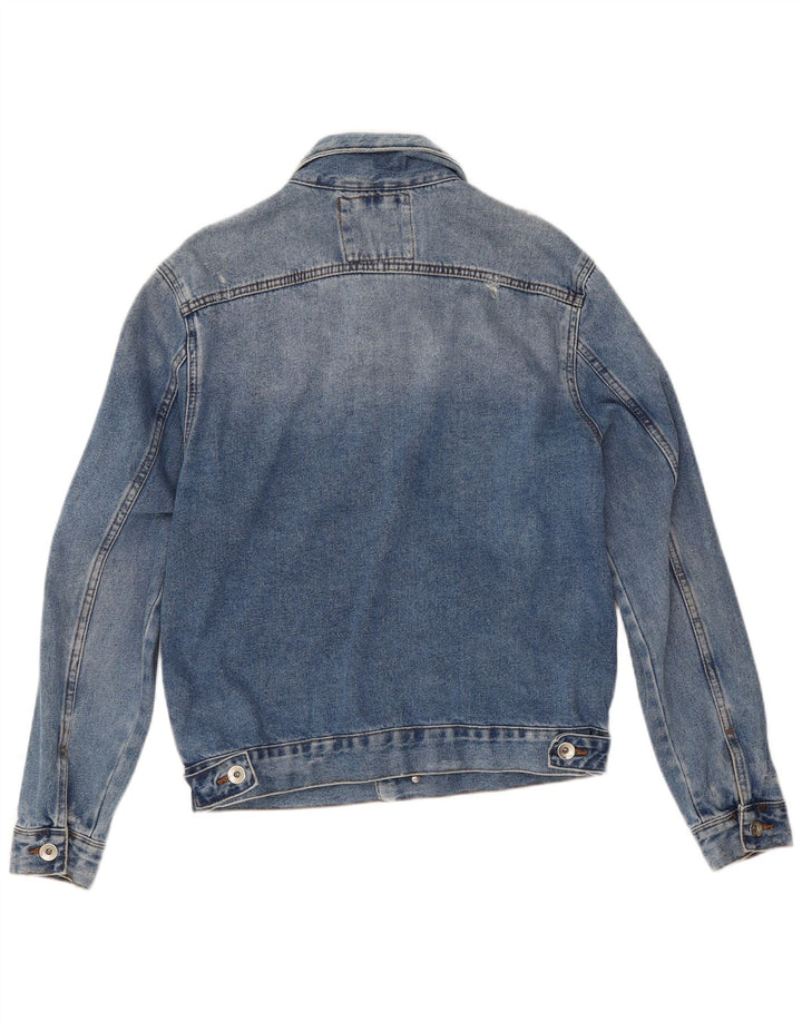 Zara Veste en jean vieilli pour homme UK 38 Bleu moyen Coton