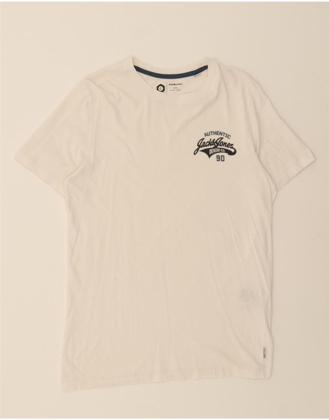 JACK & JONES Mens T-Shirt Top Small White Cotton Vintage Jack & Jones and Second-Hand Jack & Jones from Messina Hembry 