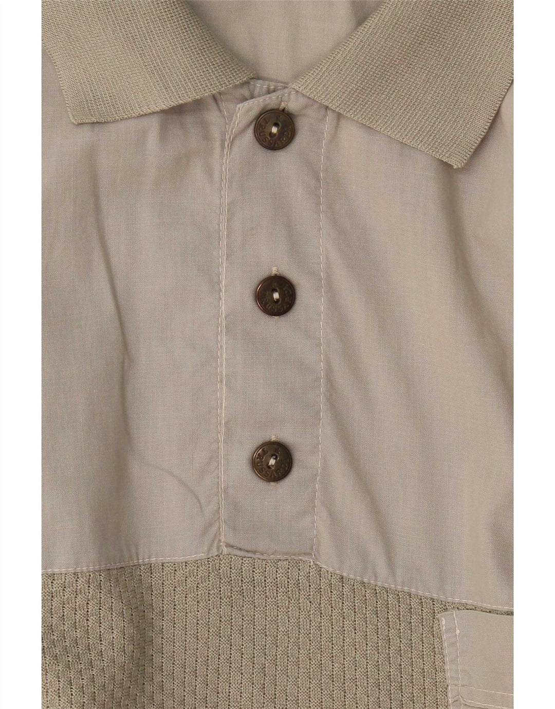 Trussardi Chemise Pull Graphique à Manches Courtes Kaki Moyen Colourblock |