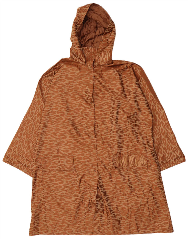 vintage Femmes Surdimensionné Longline Overcoat UK 14 Medium Brown Classic