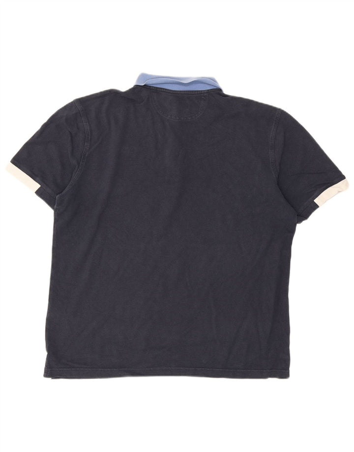 Hackett Polo Homme Large Bleu Marine Colourblock Coton