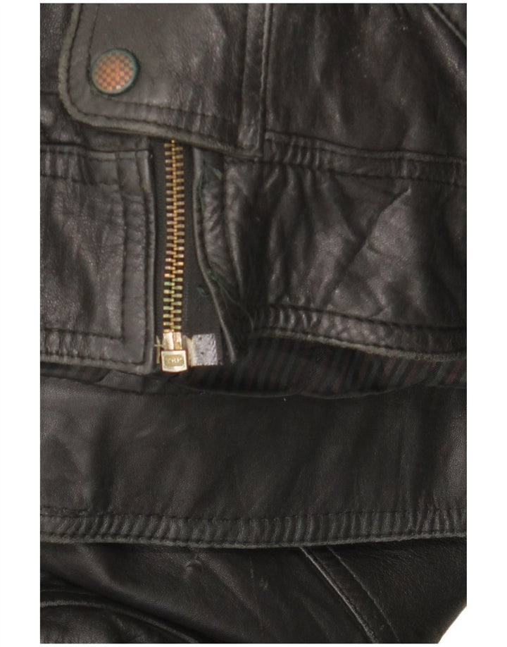 Veste en cuir homme vintage UK 42 XL Cuir noir