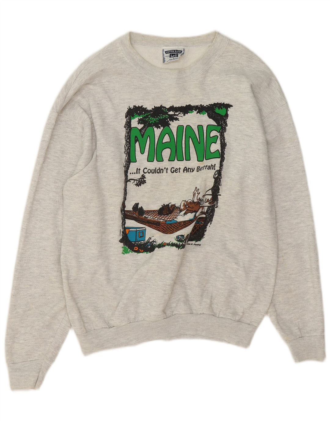 Lee Sweat-shirt graphique pour hommes en coton moucheté gris grand