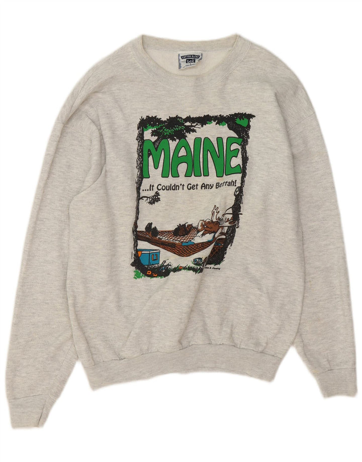 Lee Sweat-shirt graphique pour hommes en coton moucheté gris grand