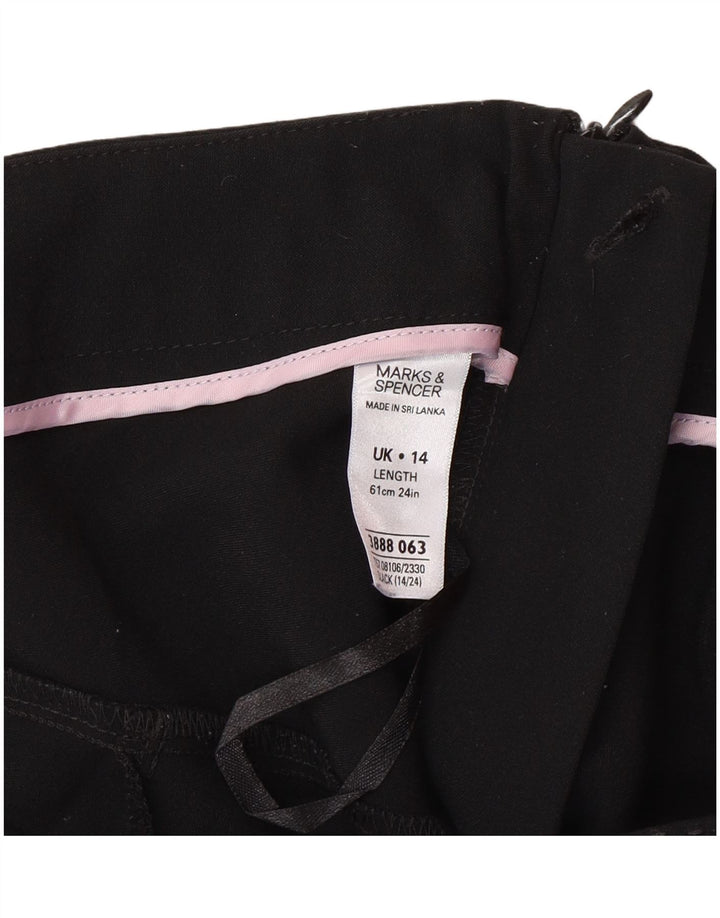 Marks & Spencer Jupe trapèze pour femme UK 14 Large W32 Noir Polyester