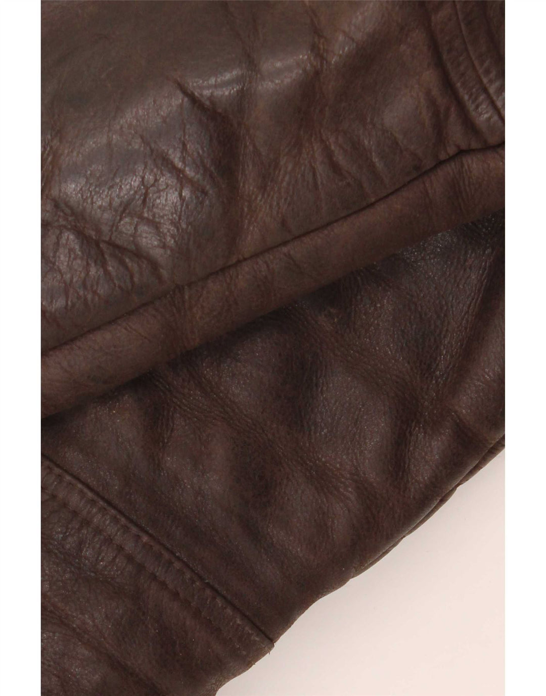 Veste en cuir Sherpa homme vintage UK 40 Grand Marron