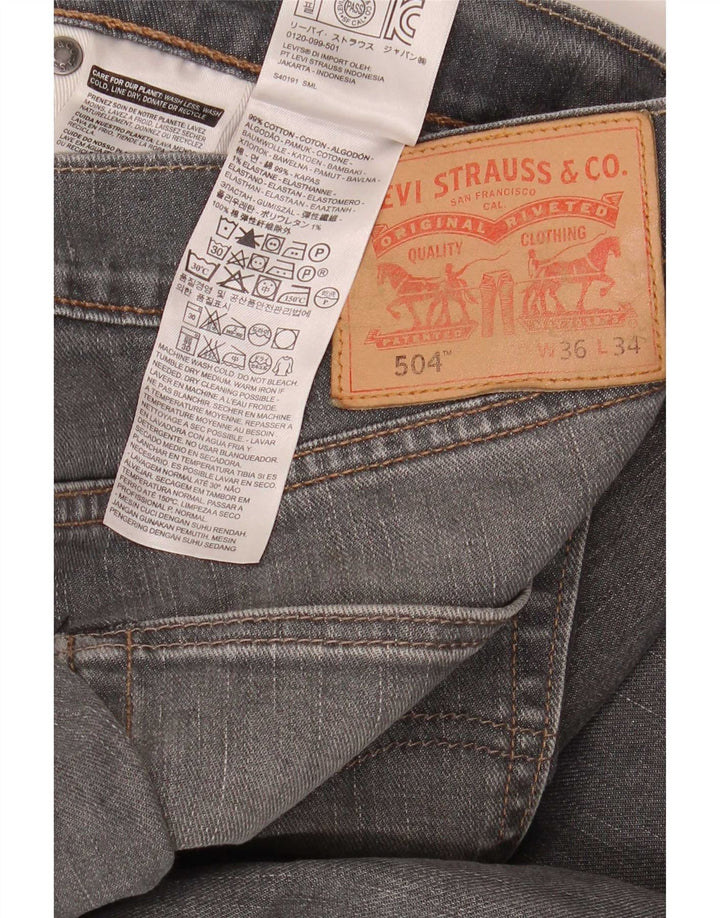 Levi's Jean Droit 504 Homme W36 L34 Gris Coton