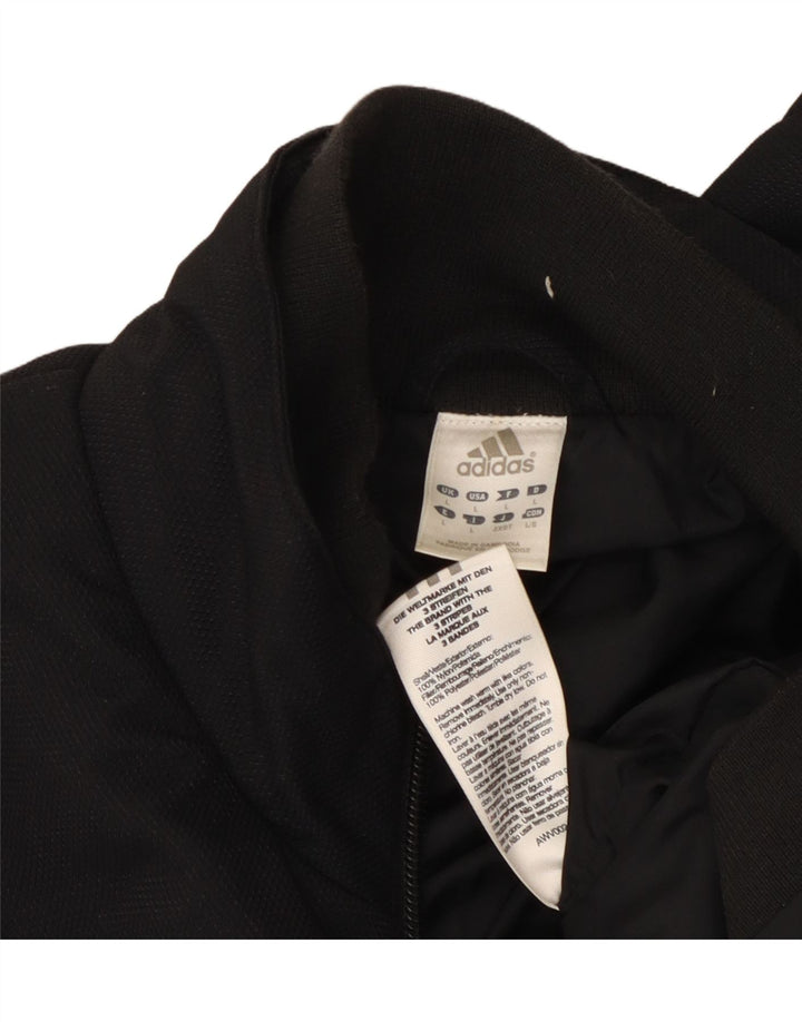 ADIDAS Veste de survêtement sans manches pour femme UK 14 Large Noir Polyester