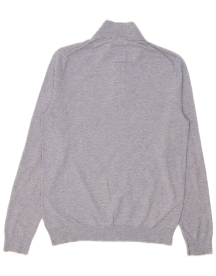 Reiss Homme Pull Col Zippé Petit Bleu Coton