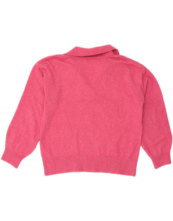 Marks & Spencer Pull surdimensionné à col polo pour femme UK 10 Petit Rose