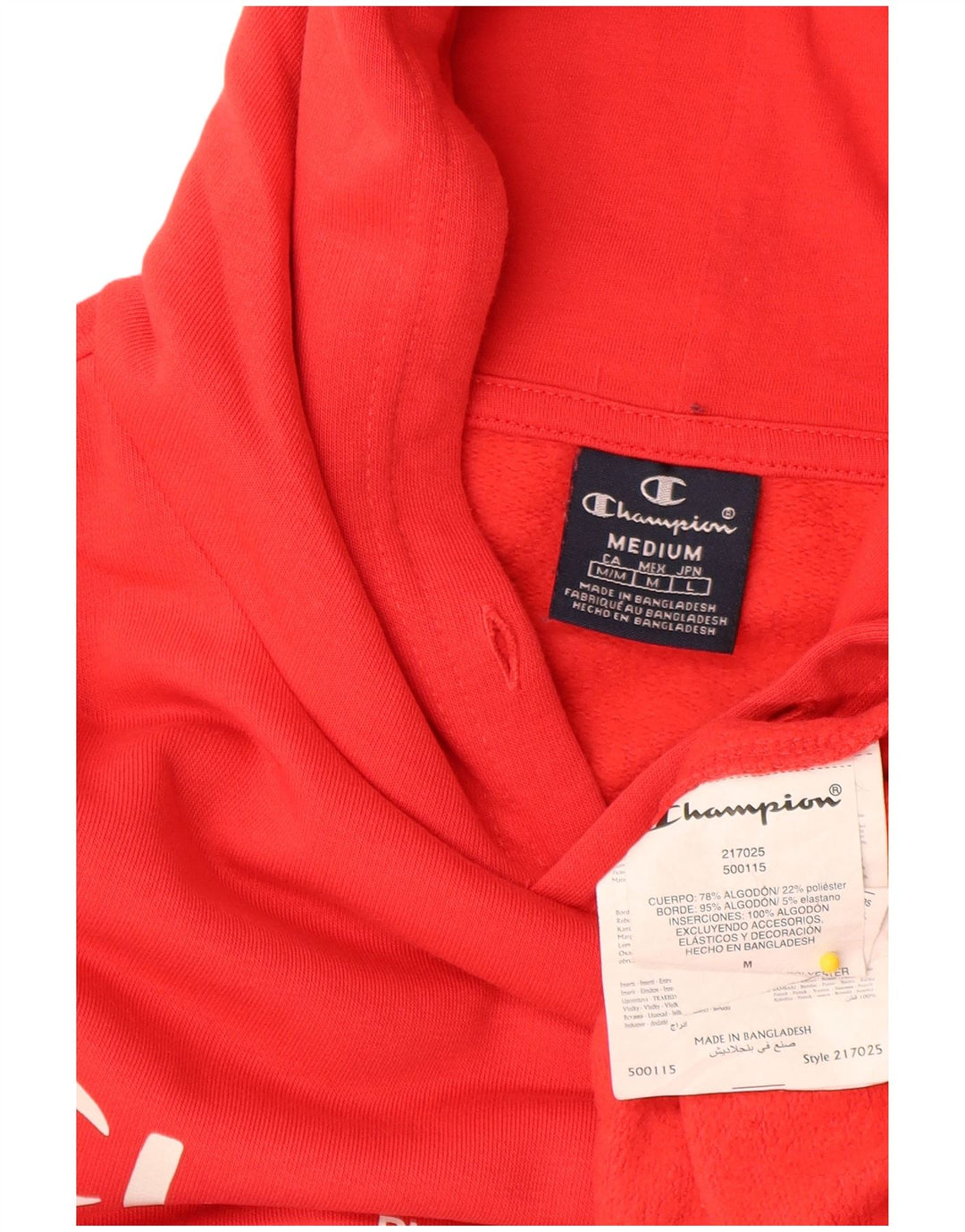 Champion Pull à Capuche Graphique Homme Rouge Moyen Coton