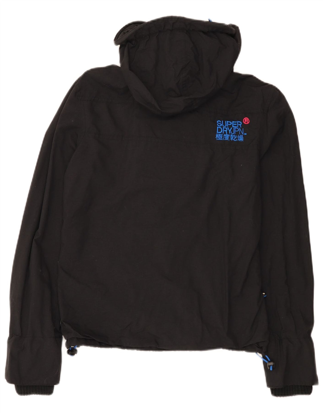 Superdry Veste de pluie à capuche Windcheater pour femme UK 14 Medium Black Nylon