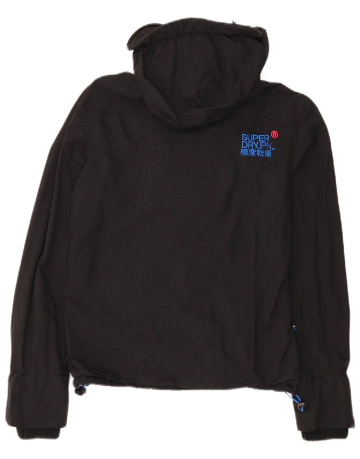 Superdry Veste de pluie à capuche Windcheater pour femme UK 14 Medium Black Nylon