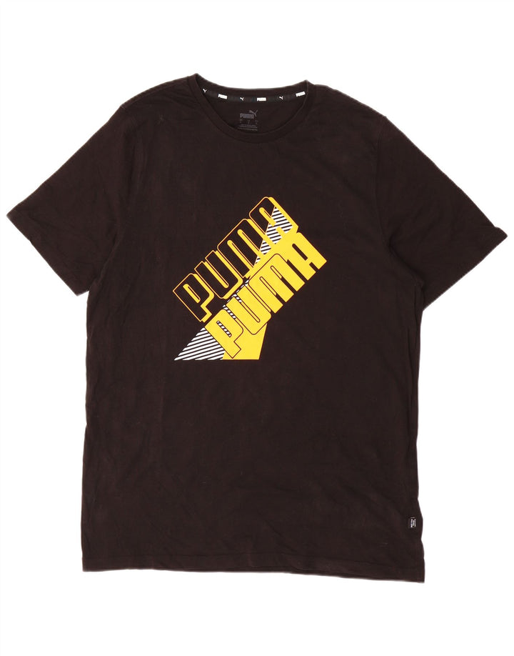Puma T-shirt graphique pour hommes, grand, noir, coton