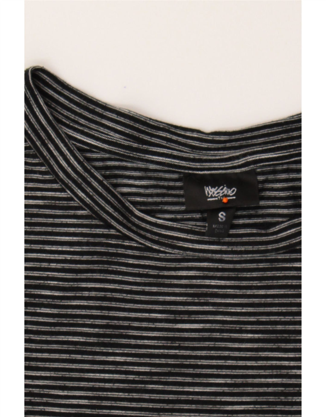 MOSSIMO Womens T-Shirt Dress UK 10 Small Black Pinstripe Polyester Vintage Mossimo and Second-Hand Mossimo from Messina Hembry 