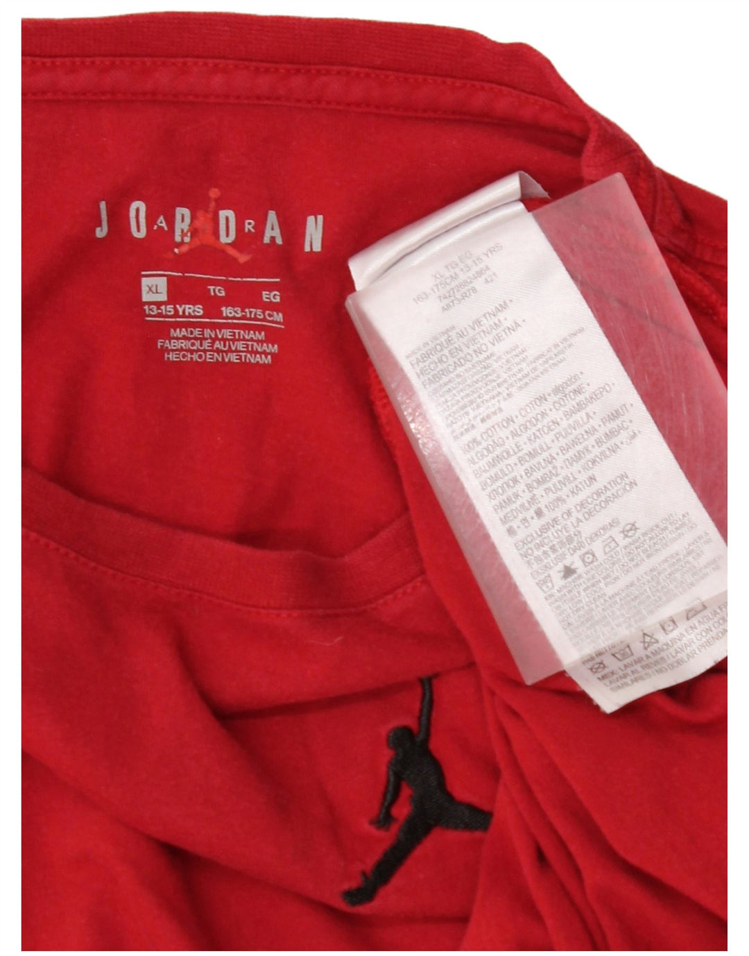 JORDAN T-Shirt Garçon 13-14 ans XL Rouge Coton