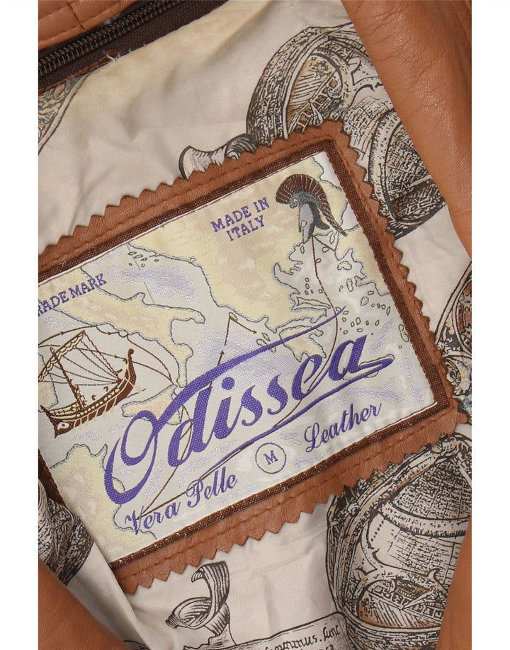 Veste en cuir femme vintage UK 14 Cuir brun moyen