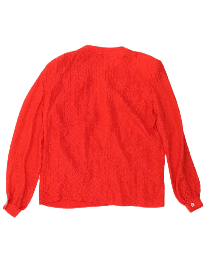 Valentino Femme Blouse À Manches Longues Top IT 44 Soie Rouge Moyen