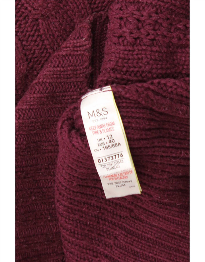 Marks & Spencer Pull à col rond pour femme UK 12 Bordeaux moyen
