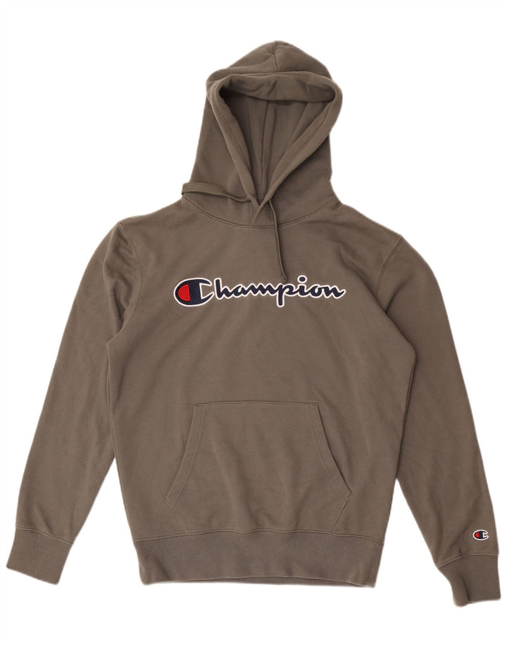 CHAMPION Pull à Capuche Graphique Homme Kaki Moyen Coton