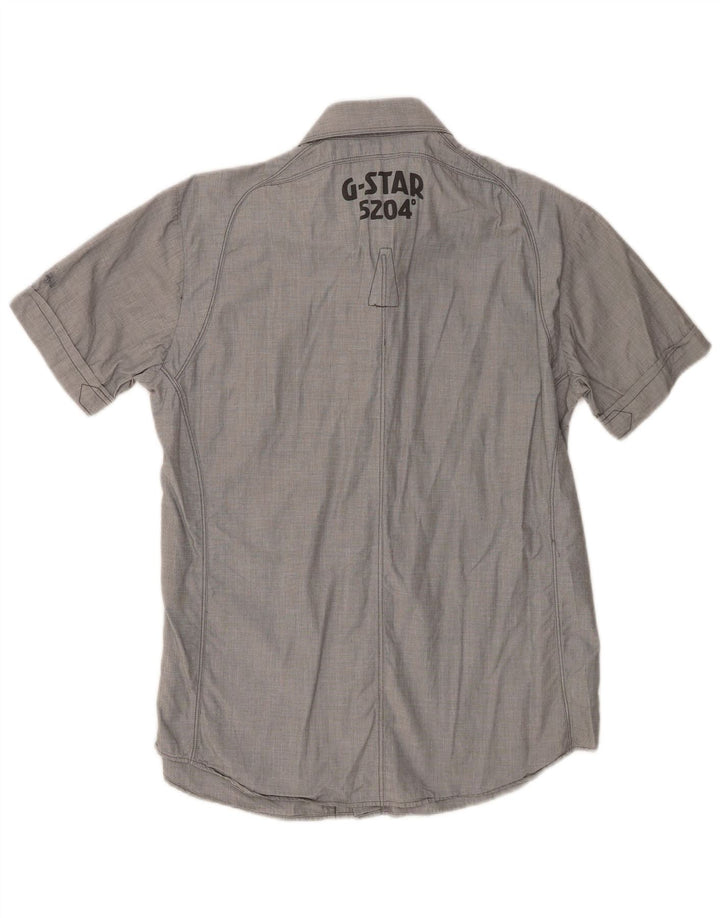 G-Star Chemise Graphique à Manches Courtes Homme Gris Moyen Coton