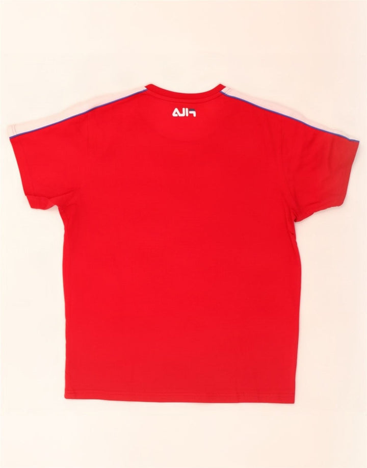 Fila T-Shirt Homme Haut Petit Rouge Colourblock