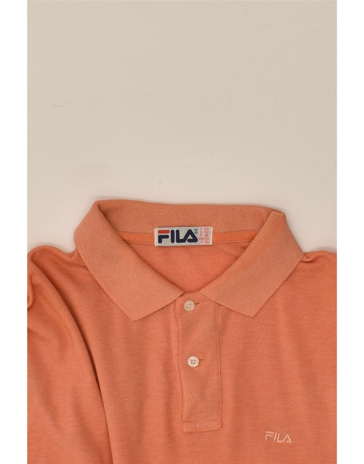 FILA Mens Polo Shirt IT 50 Medium Orange | Vintage Fila | Thrift | Second-Hand Fila | Used Clothing | Messina Hembry 