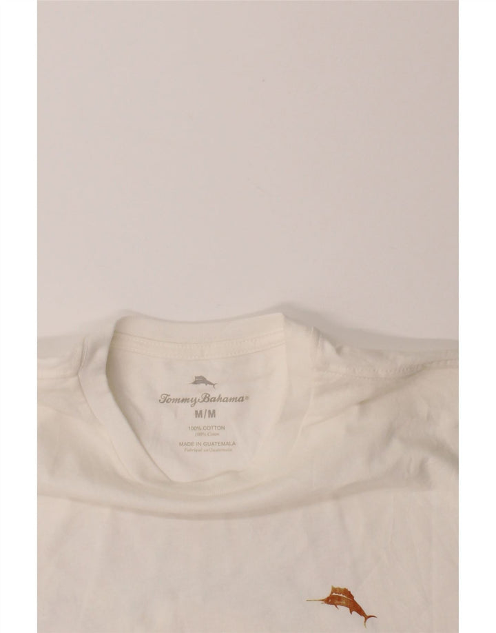 TOMMY BAHAMA Mens Graphic T-Shirt Top Medium White Cotton Vintage Tommy Bahama and Second-Hand Tommy Bahama from Messina Hembry 